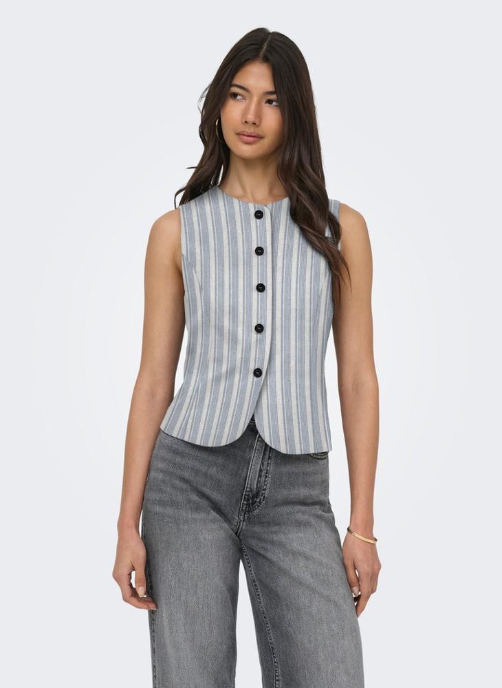 ONLY Onlgoa S/L Linen  Waistcoat - Image 4