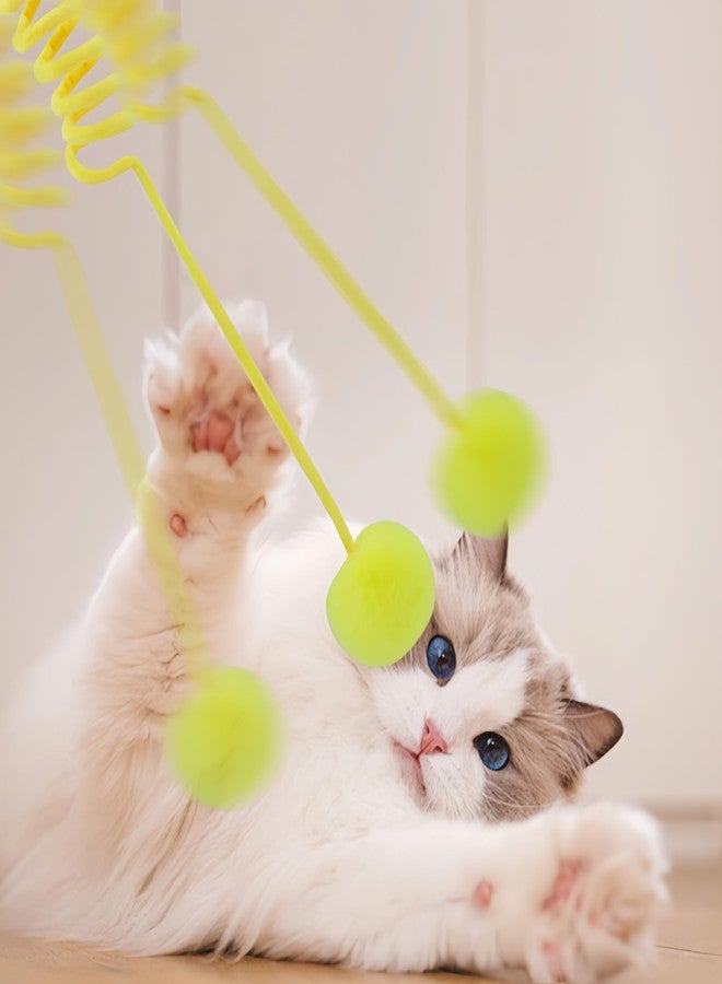 uvbws 3PCS Soft Plush Interactive Cat Toys,Cat Spring Toys, Interactive Cat Teaser Retractable Toys Indoor Kitten Play Chase Exercise Physical Stimulation,for Indoor Cats Kitten Chasing and Playing - Image 5