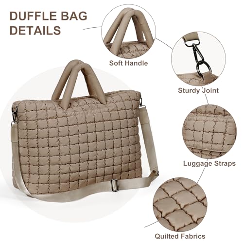 ANKICK Quilted Duffle Bag for Travel, Large Puffer Duffel Weekender Bags Soft Gym Tote, Big Puffy Carry on Luggage Overnight - Image 4