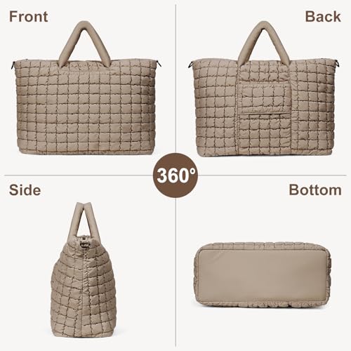 ANKICK Quilted Duffle Bag for Travel, Large Puffer Duffel Weekender Bags Soft Gym Tote, Big Puffy Carry on Luggage Overnight - Image 2