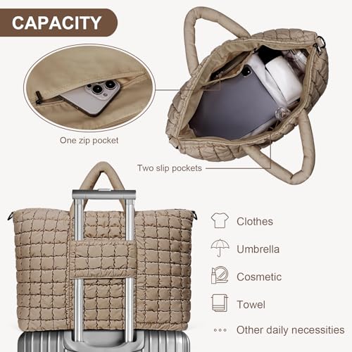ANKICK Quilted Duffle Bag for Travel, Large Puffer Duffel Weekender Bags Soft Gym Tote, Big Puffy Carry on Luggage Overnight - Image 5