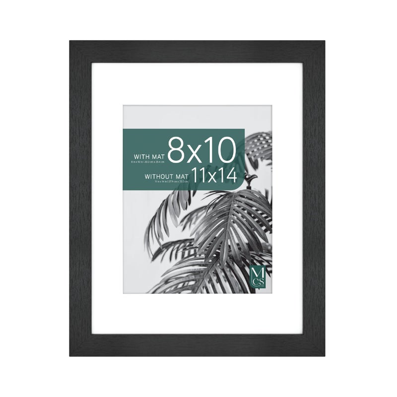MCS Studio Gallery 11x14 Matted Photo Frame with 8x10 Picture Display Black Woodgrain Vertical  Horizontal Wall Hanging Large Picture Frame for Photos  Art Prints 1Pack