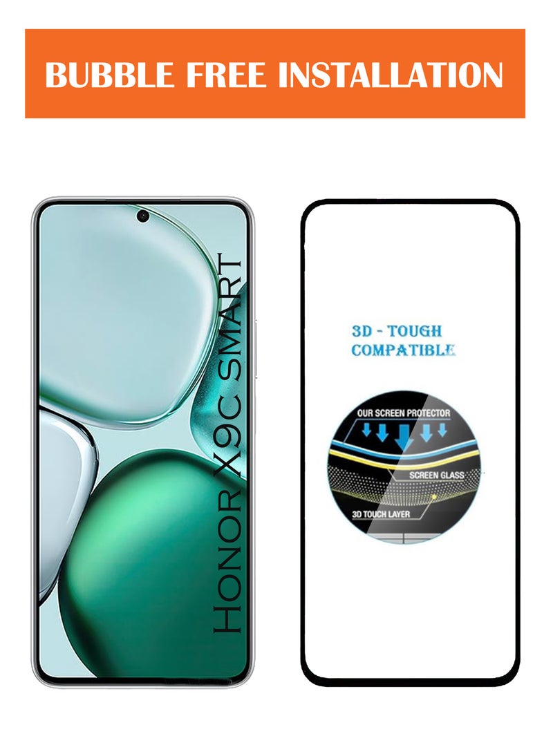 هونر X9c سمارت - واقي شاشة زجاجي مقسى - لمسة حساسة، شفافية أعلى، سهل التركيب، مقاوم للخدوش وخالي من الفقاعات - أسود - Image 3