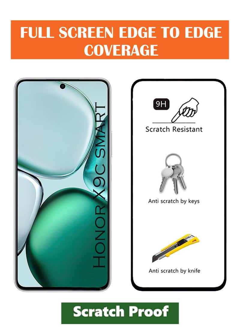 هونر X9c سمارت - واقي شاشة زجاجي مقسى - لمسة حساسة، شفافية أعلى، سهل التركيب، مقاوم للخدوش وخالي من الفقاعات - أسود - Image 4