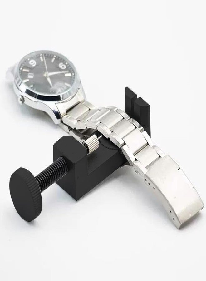 Ranjaner طقم أدوات إصلاح الساعات للجنسين من رانجانر - أداة إزالة وصلات سوار الساعة المعدنية، وأداة ضبط واستبدال دبابيس الساعة، لون أسود، محمولة ومتعددة الاستخدامات - Image 3