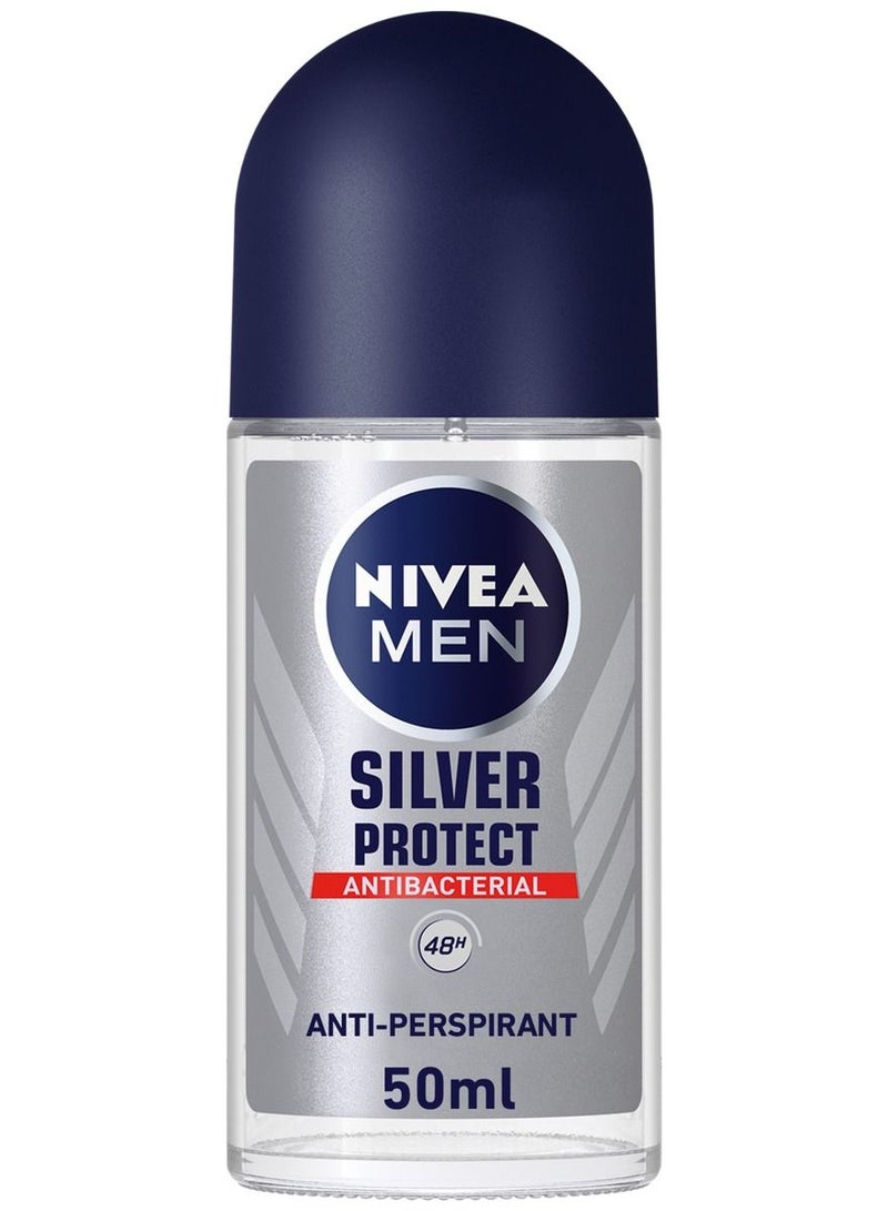 نيفيا مزيل العرق سيلفر بروتكت رول أون مضاد للبكتيريا للرجال 50 مل - Image 1