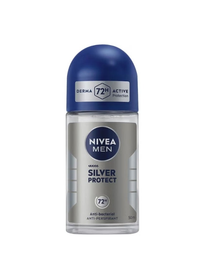 Nivea Silver Protect Roll On Antibacterial Deodorant for Men 50ml