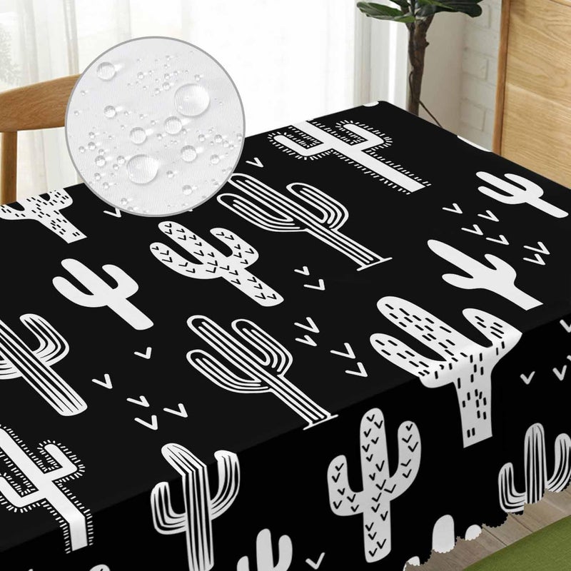 Beabes Cactus Dinner Tablecloth Table Cover Western Cactus Succulents 52x70 Inch Table Cloth DustProof Tablecloth Table Cover Protector for Home Restaurant Picnic Camping BBQ - Image 3