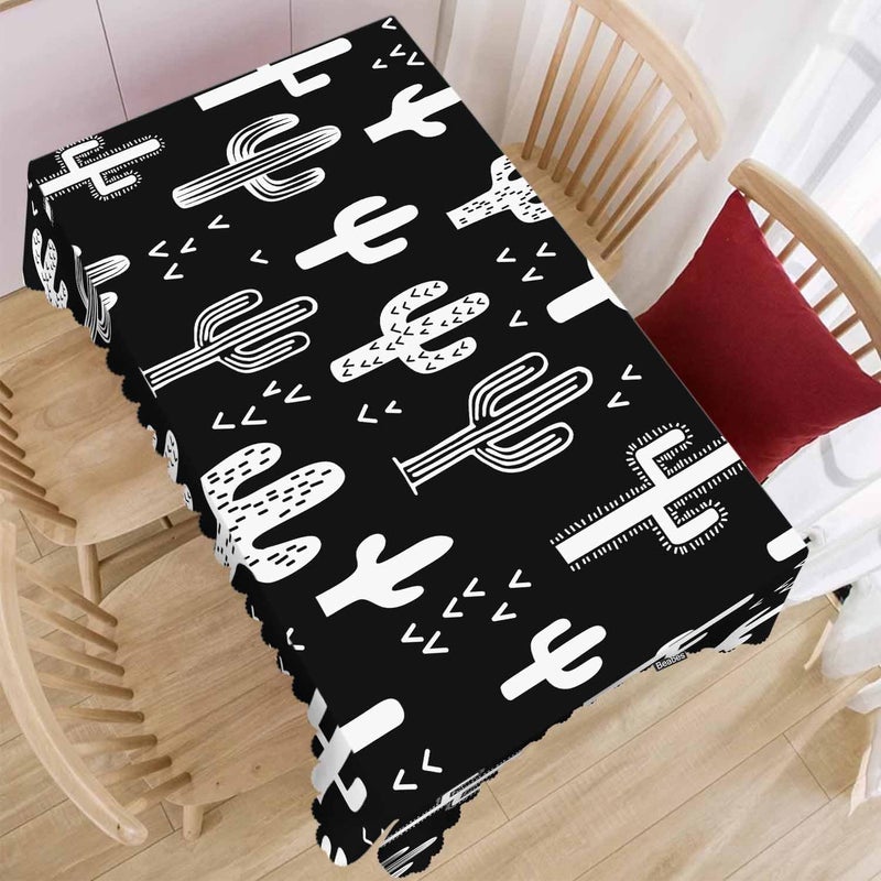 Beabes Cactus Dinner Tablecloth Table Cover Western Cactus Succulents 52x70 Inch Table Cloth DustProof Tablecloth Table Cover Protector for Home Restaurant Picnic Camping BBQ - Image 2