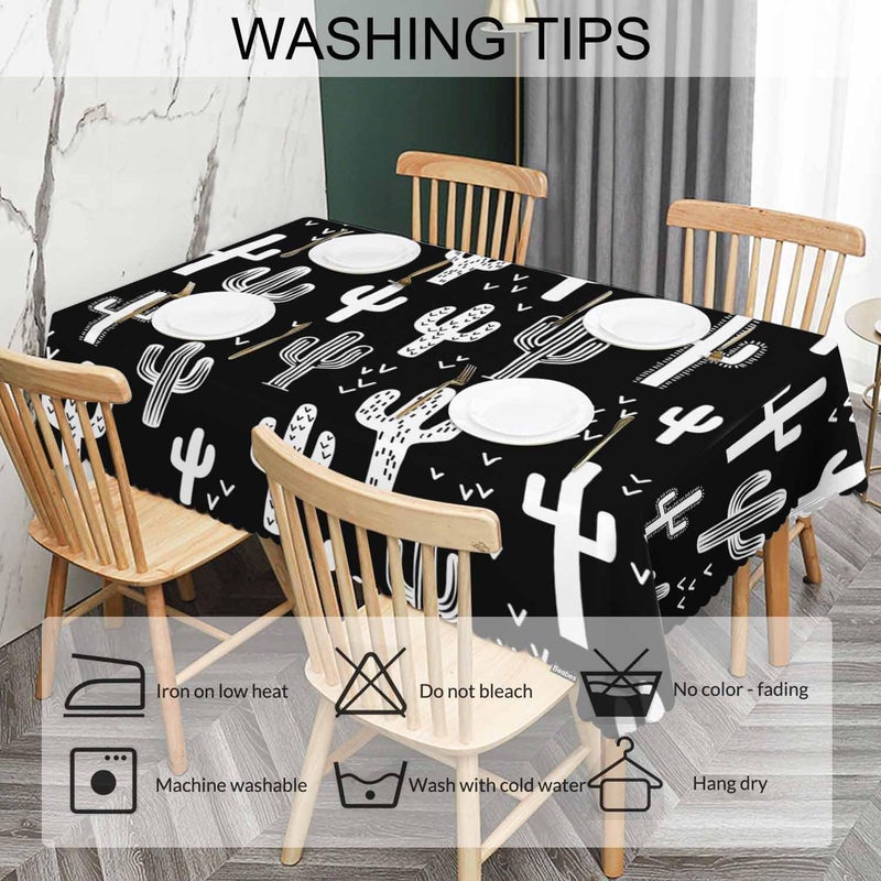 Beabes Cactus Dinner Tablecloth Table Cover Western Cactus Succulents 52x70 Inch Table Cloth DustProof Tablecloth Table Cover Protector for Home Restaurant Picnic Camping BBQ - Image 5