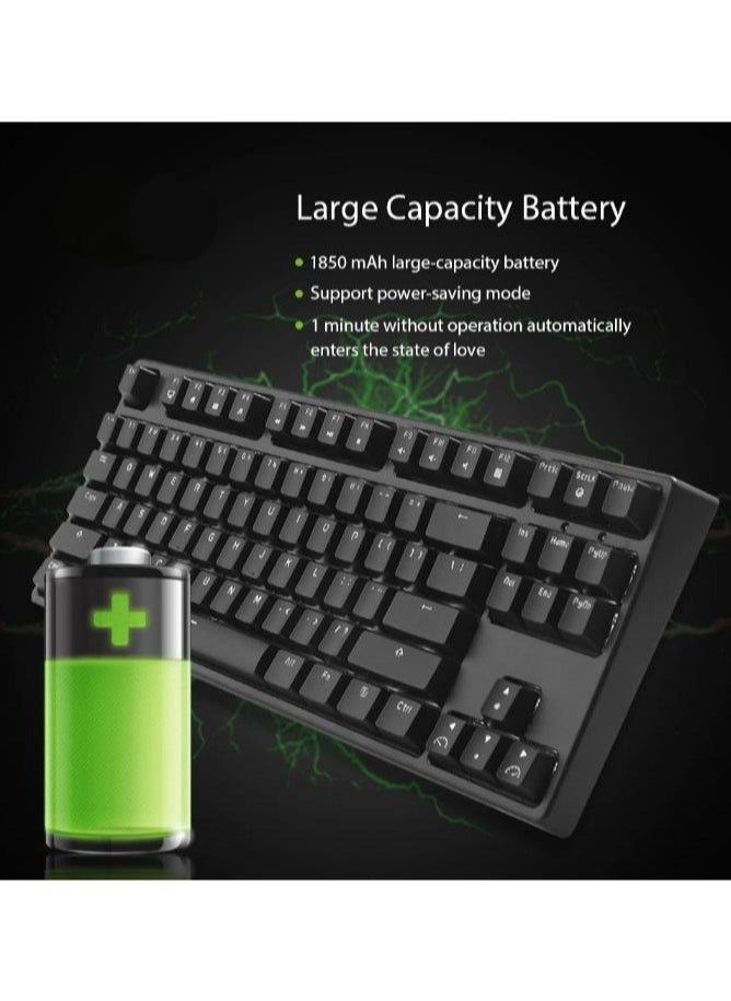 RK TRI-MODE RGB 87 مفتاحًا لوحة مفاتيح ميكانيكية قابلة للتبديل السريع باللون الأسود (مفتاح بني)  - Image 5