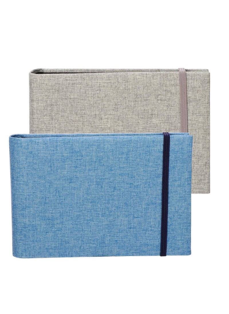 Y&D 2 Pcs Small Photo Album Book Linen Cover Portable Picture Albums for Baby Family Wedding Anniversary  - Image 1
