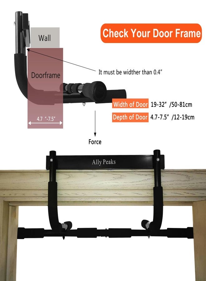 Ally Peaks Pull Up Bar for Doorway | Thickened Steel Max Limit 440 lbs Upper Body Fitness Workout Bar| Multi-Grip Strength for Doorway | Indoor Chin-Up Bar Fitness Trainer for Home Gym Portable |180 - Image 4