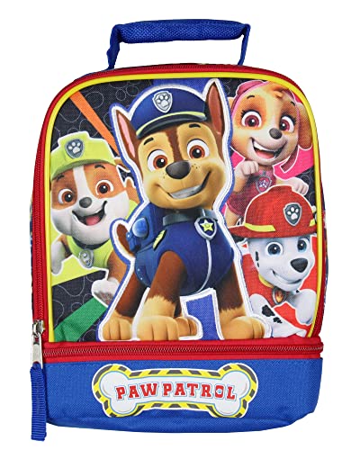 Bioworld Paw Patrol Lunch Box Skye Rubble Chase Marshall Insulated Dual Compartment Kids Lunch Bag Tote - Image 2