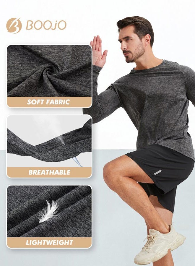 BOOJO 7 Pack Long Sleeve Shirts for Men - Quick Dry Moisture Wicking Sun Protection UV UPF T-Shirts for Fishing Workout Gym - Image 3