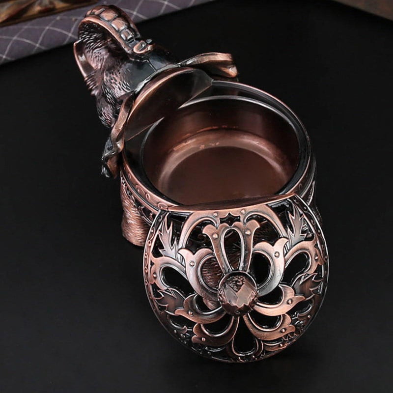 Qinggu Incense Cones Coils Burner With Lid Ashtray Elephant Statue Zinc Alloy Home Decor For Office Living - Image 4