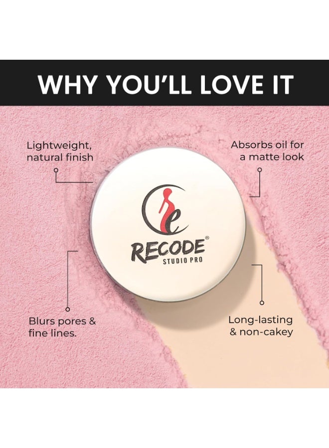 إعادة ترميز بودرة تثبيت "Recode Set & Forget" باللون الوردي (12 جم) | خفيفة الوزن | تتحكم في الإفرازات الدهنية، تمنح لمسة نهائية مطفية وناعمة، وتثبت مكياج الوجه - Image 4