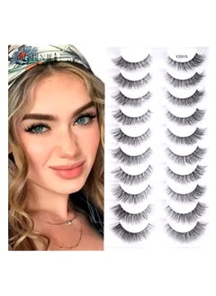Generic Natural-Looking Cat Eye Lashes, 10 Pairs of 3D Faux Fur Lashes, Lightweight and Reusable False Eyelashes  - Image 1