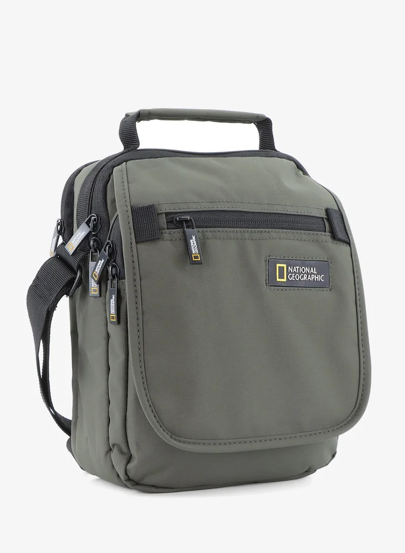 NATIONAL GEOGRAPHIC Khaki National Geographic Mutation Utility Bag With Flap Khaki, Casual Durable Water Resistant Top Handle Carry Bag For Men And Women, School College University Business And Outdoor Daypack  | Best Price UAE