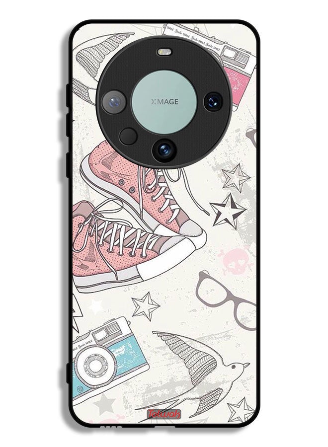 Tolwak Huawei Mate 60 Pro Plus Protective Case Cover Canva Shoes And Camera Art - Image 1