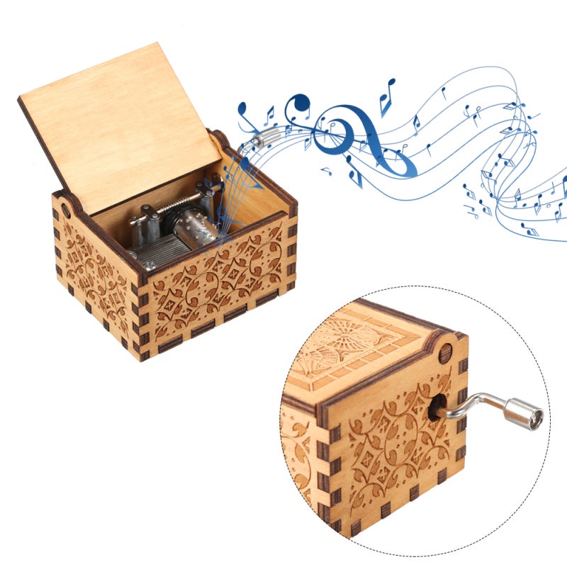 Harry Potter Wood Music Box Mini Vintage Engraved Hand-Operated Musical Box Birthday Christmas Valentine's Day Exquisite Gift - Image 3