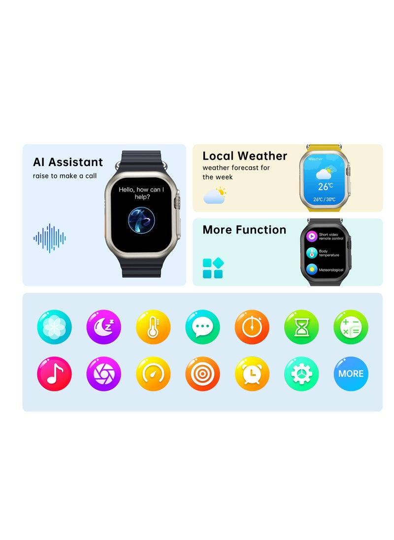 AROAQ - W800 Ultra  Personalized Smartwatch 2.05 Inch Screen Display 380mAh Battery AI Assistance Feature Bluetooth Calling Wireless Charging  Smart Watch - Image 1