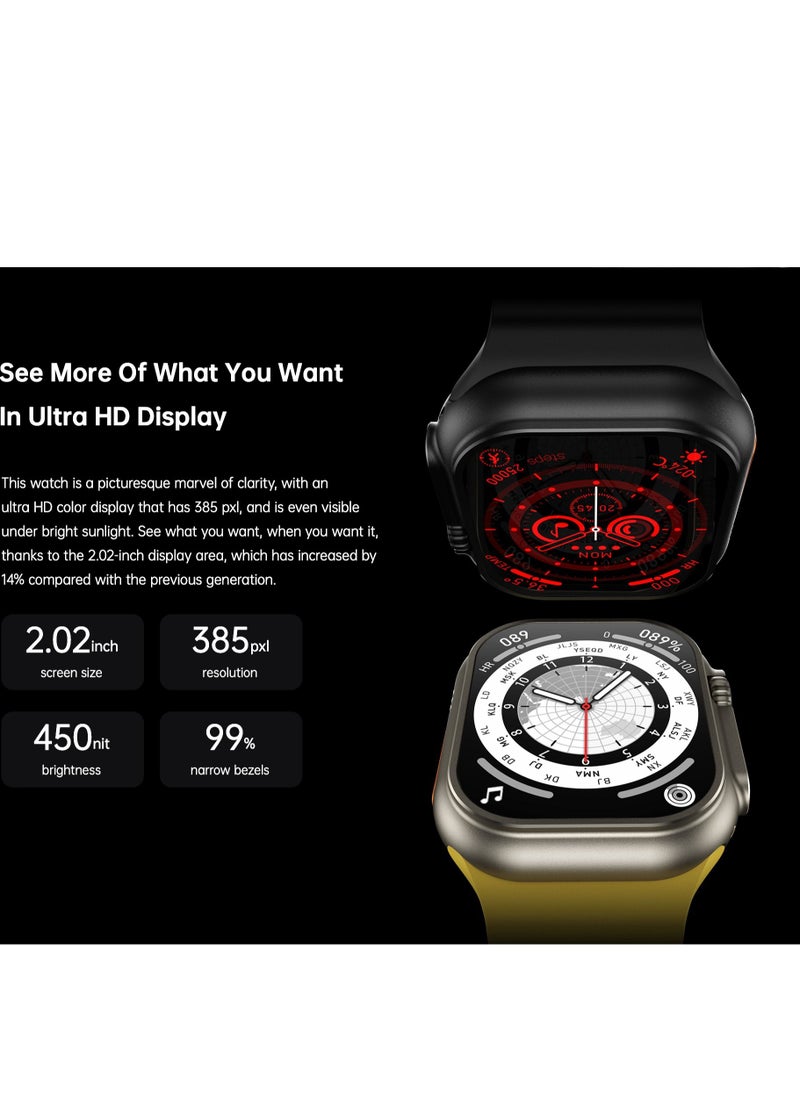 AROAQ - W800 Ultra  Personalized Smartwatch 2.05 Inch Screen Display 380mAh Battery AI Assistance Feature Bluetooth Calling Wireless Charging  Smart Watch - Image 1