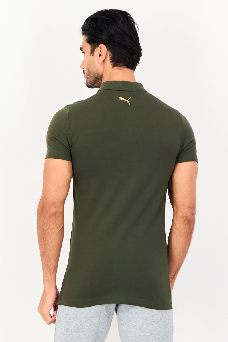 PUMA Men Slim Fit Short Sleeve Outdoor Polo Shirt, Olive - Image 2