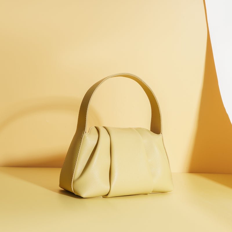 Niche Design Small And Exquisite Handbag Pleated Cloud Bag Cowhide Hand Shoulder Crossbody Bag For Women - Image 1