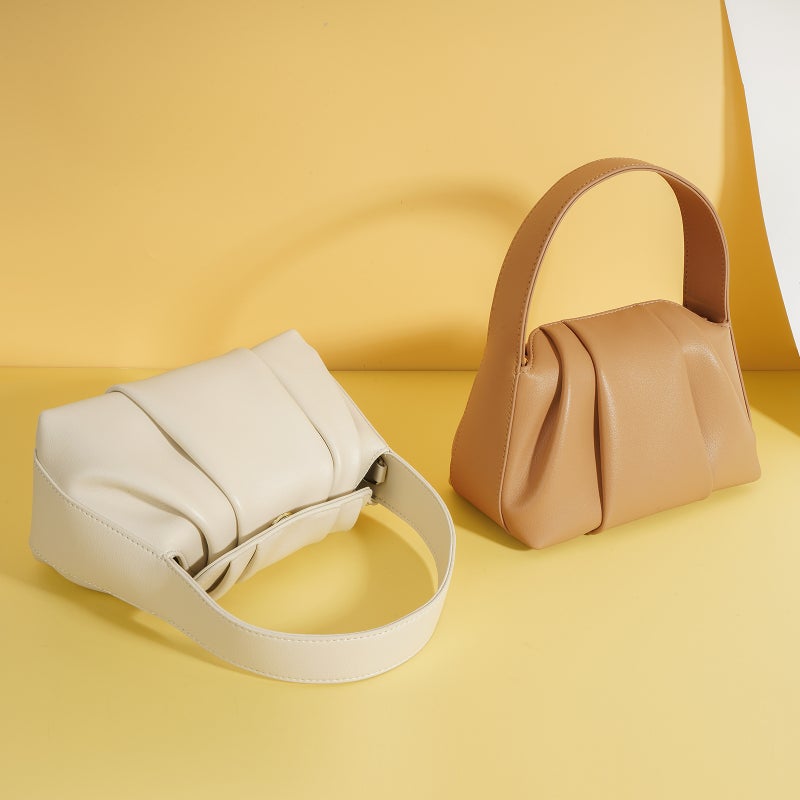 Niche Design Small And Exquisite Handbag Pleated Cloud Bag Cowhide Hand Shoulder Crossbody Bag For Women - Image 2