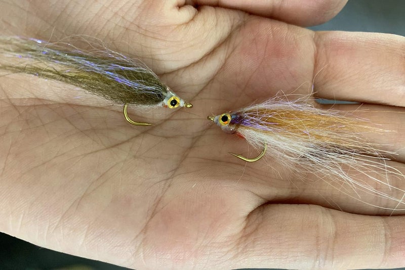 Tigofly 12 pcs Brown Olive UV Polar Fry Slowly Sinking Salmon Trout Steelhead Minnow Fly Fishing Flies Lures Fly Set-Size #8 - Image 2