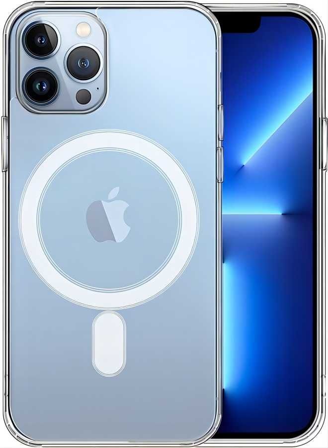 ESCASE Suitable for iPhone 13 Pro Max Magsafe Case 6.7 inch Slim Magnetic Case Anti-Yellowing Anti-Shock Anti-Drop Hard Back Crystal Phone Case  - Image 1