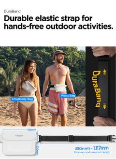 Spigen Aqua Shield Waterproof Pouch Bag A620 (2-Pack) Dry Bag with Adjustable Waist Strap for Beach Swimming Fishing Camping Canoeing Hiking Kayaking Paddle Boarding & Boating - Snow White [2 PACK]  - Image 4