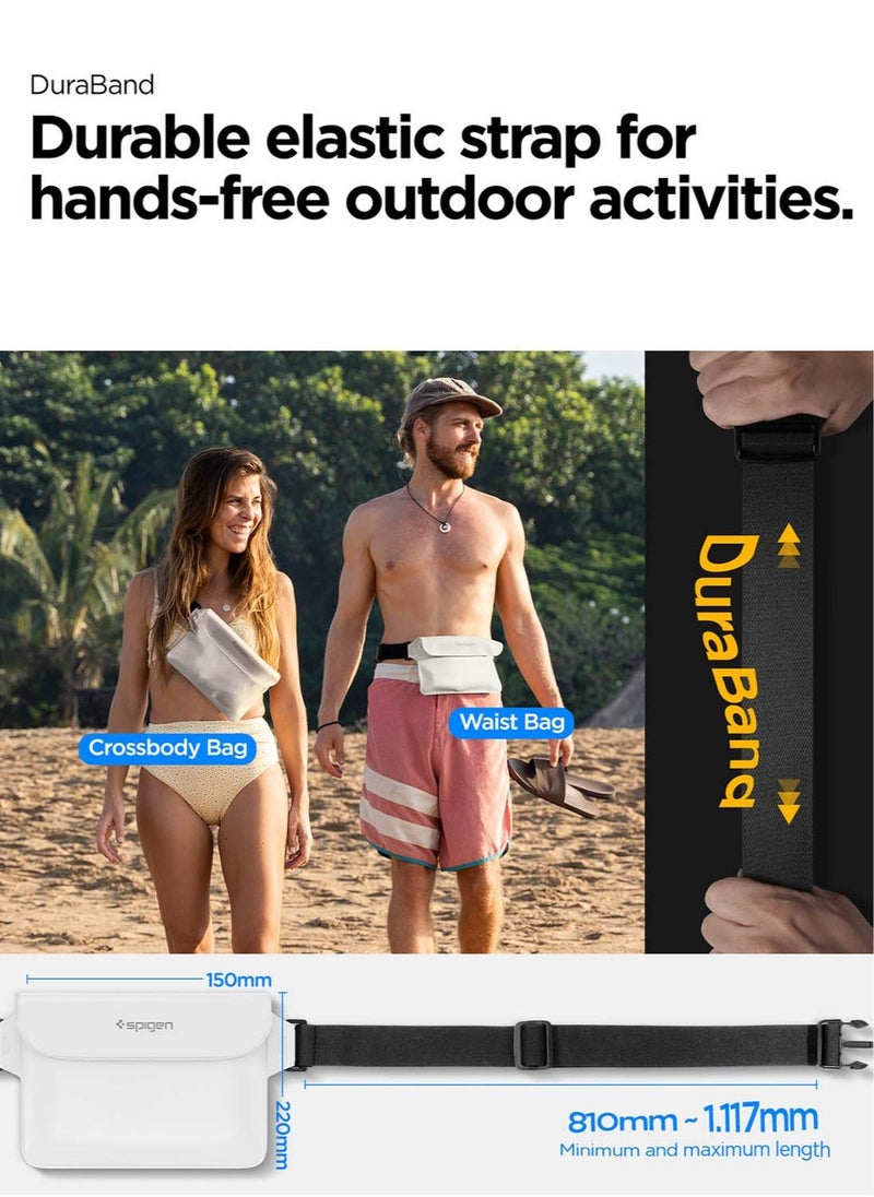 Spigen Aqua Shield Waterproof Pouch Bag A620 (2-Pack) Dry Bag with Adjustable Waist Strap for Beach Swimming Fishing Camping Canoeing Hiking Kayaking Paddle Boarding & Boating - Snow White [2 PACK]  - Image 4