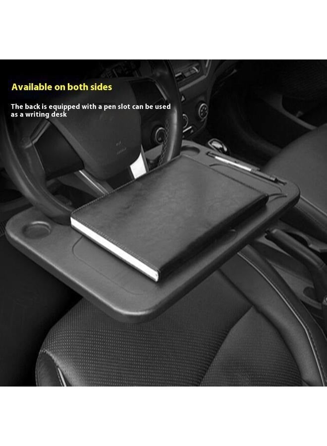 Multi-Functional Car Steering Wheel Table，Car Steering Wheel Desk for Laptop,Multipurpose Travel Car Accessories, Steering Wheel Under Table Console(Black) - Image 4