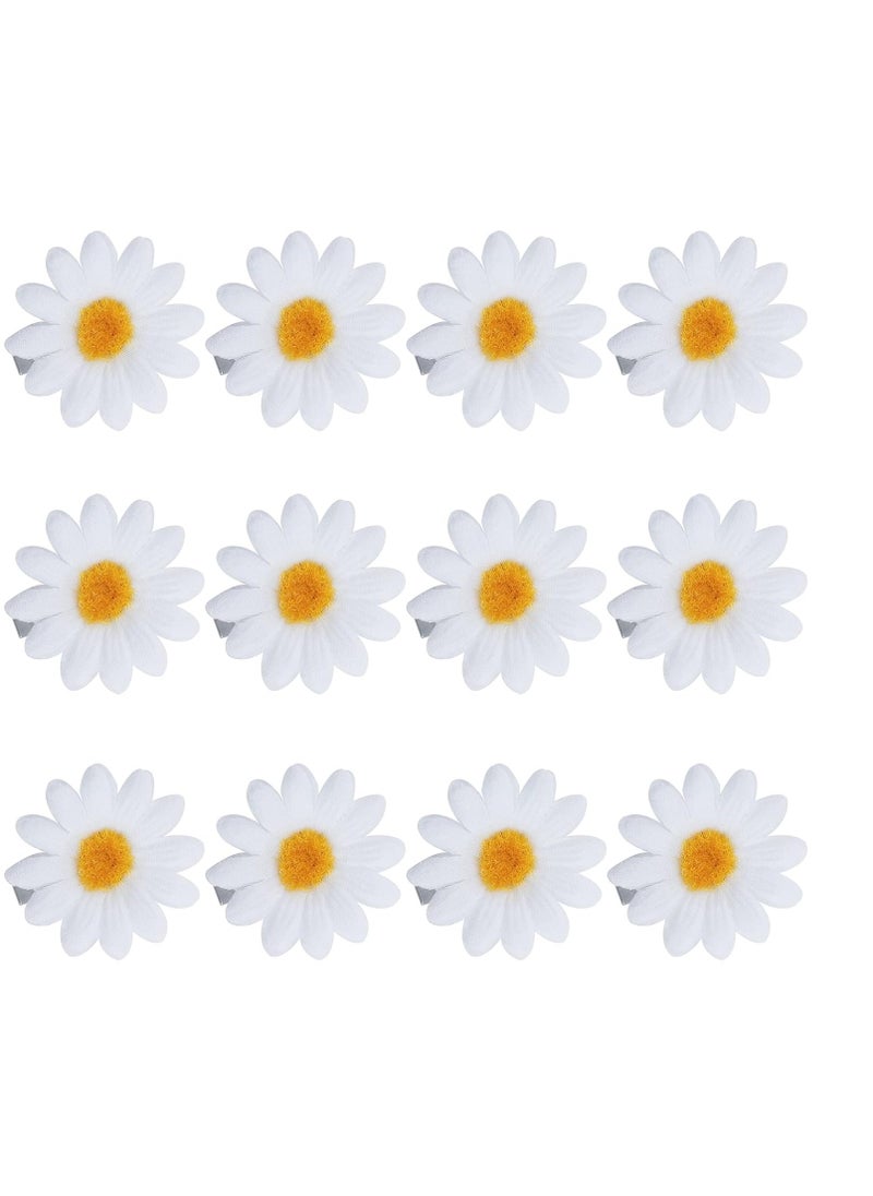 Framendino Framendino, 12 Pack Daisy Hair Clips Flower Barrettes Pins for Wedding Accessories  - Image 1