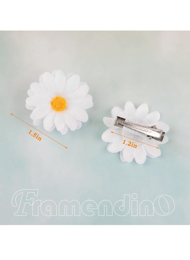 Framendino Framendino, 12 Pack Daisy Hair Clips Flower Barrettes Pins for Wedding Accessories  - Image 4