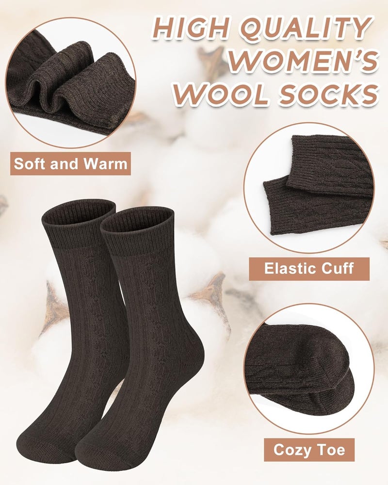 YSense Womens Wool Socks, Winter Boot Socks Stocking Stuffers Gifts for Women Men Warm Crew for Hiking - Image 2