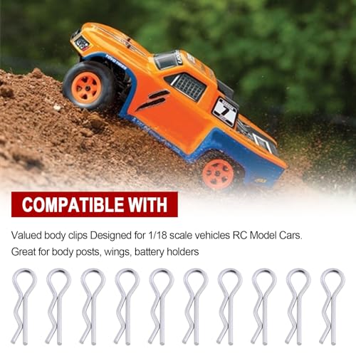Hobbypark 1/18 Body Clips Small Bent Springy R Pins for WLtoys A949 A959 A969 A979 A959-B A969-B A979-B RC Car Vehicles Replacement (50-Pack) - Image 5