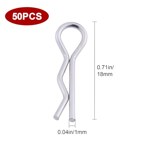 Hobbypark 1/18 Body Clips Small Bent Springy R Pins for WLtoys A949 A959 A969 A979 A959-B A969-B A979-B RC Car Vehicles Replacement (50-Pack) - Image 2