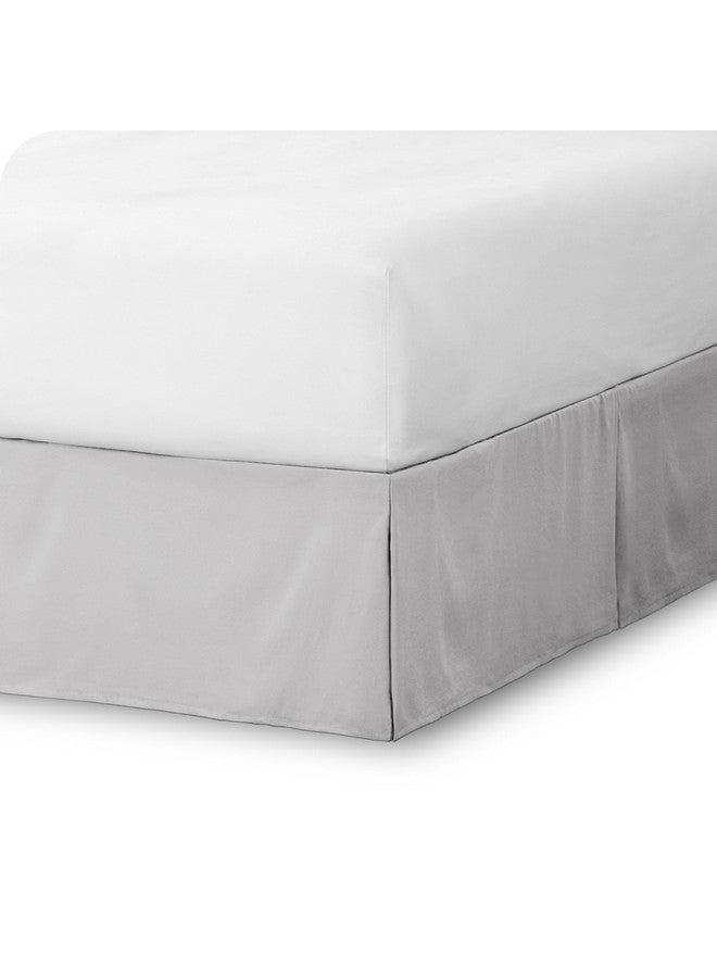 Bare Home Bare Home Bed Skirt Double Brushed Premium Microfiber, 15-Inch Tailored Drop Pleated Dust Ruffle, 1800 Ultra-Soft, Shrink and Fade Resistant (Queen, Light Grey) - Image 1