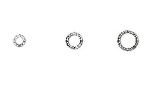 Bedazzlinbeads 100 Plated Fancy Twisted Open 16 Gauge Round Ring Jumprings in Many Sizes & Finishes (10mm, Silver) - Image 1