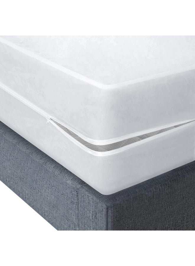 SHOPBEDDING Plastic Mattress Protector Zippered Full Waterproof Vinyl Mattress Cover Heavy Duty Noiseless Mattress Encasement by Blissford - Image 2