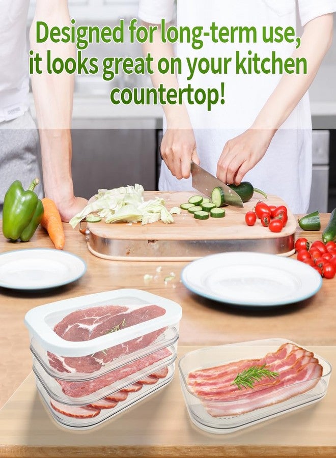 IBEQUEM Deli Meat Container for Fridge, Stackable Bacon Lunch Container for Refrigerator, Meal Prep Containers with Serving Tongs, Food Storage Boxes with Lid for Cold Cuts Salami Lunch Meat, BPA Free - Image 5
