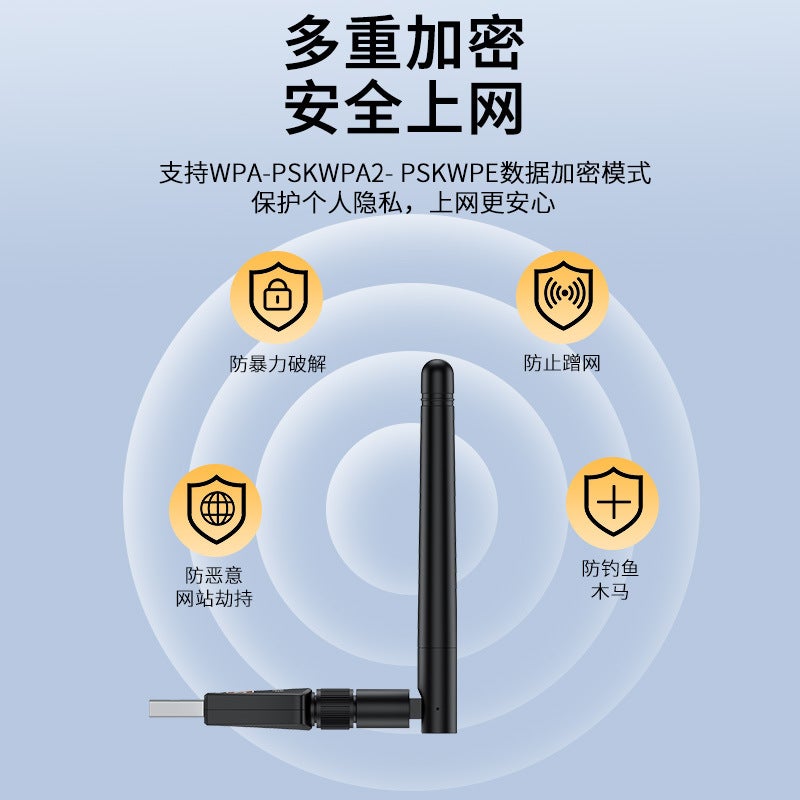 بطاقة شبكة لاسلكية مزدوجة التردد من جينغhua 600M USB 2.4Gwifi6 جيجابت 5G بدون درايف - Image 3