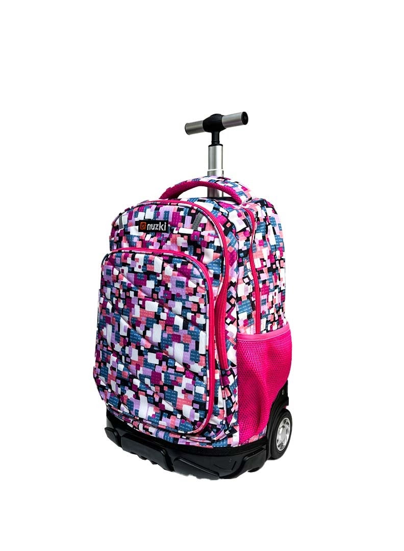 nuzki Trolley School Bag for Students â€“ Multi Functional 18-Inch Backpack with Wheels â€“ Ideal School Bags for Girls and Boys â€“ Travel-Friendly Trolley Luggage - Image 1
