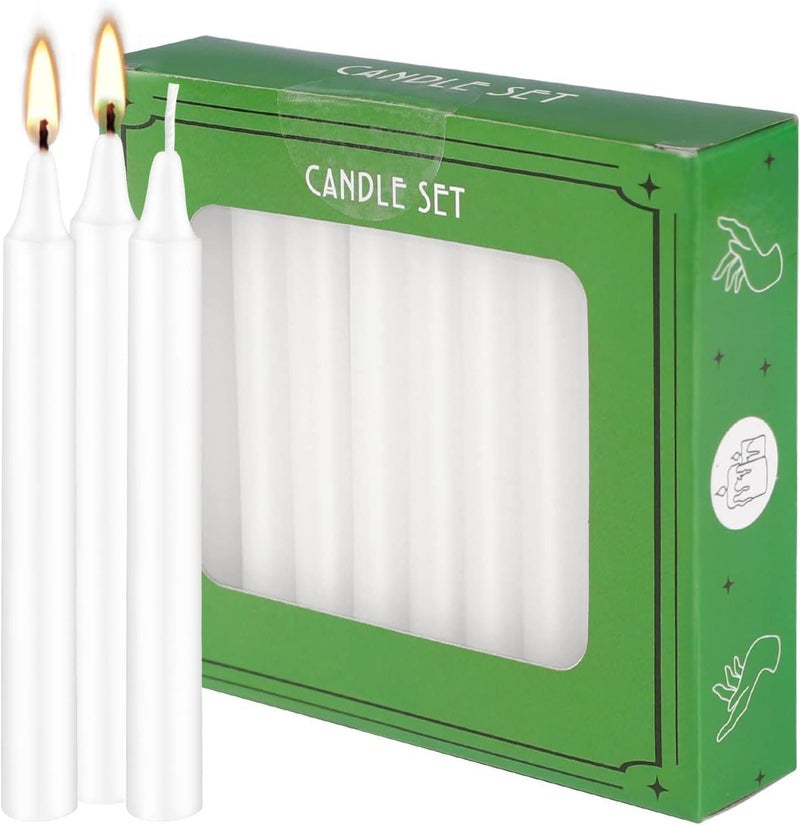 Howemon White Candles Set of 40, 4" White Spell & Chime Candles, Unscented Mini Taper Candle for Witchcraft, Wiccan Altar, Magic Tools, Rituals, Prayer, Meditation and Christmas Party Decoration - Image 1