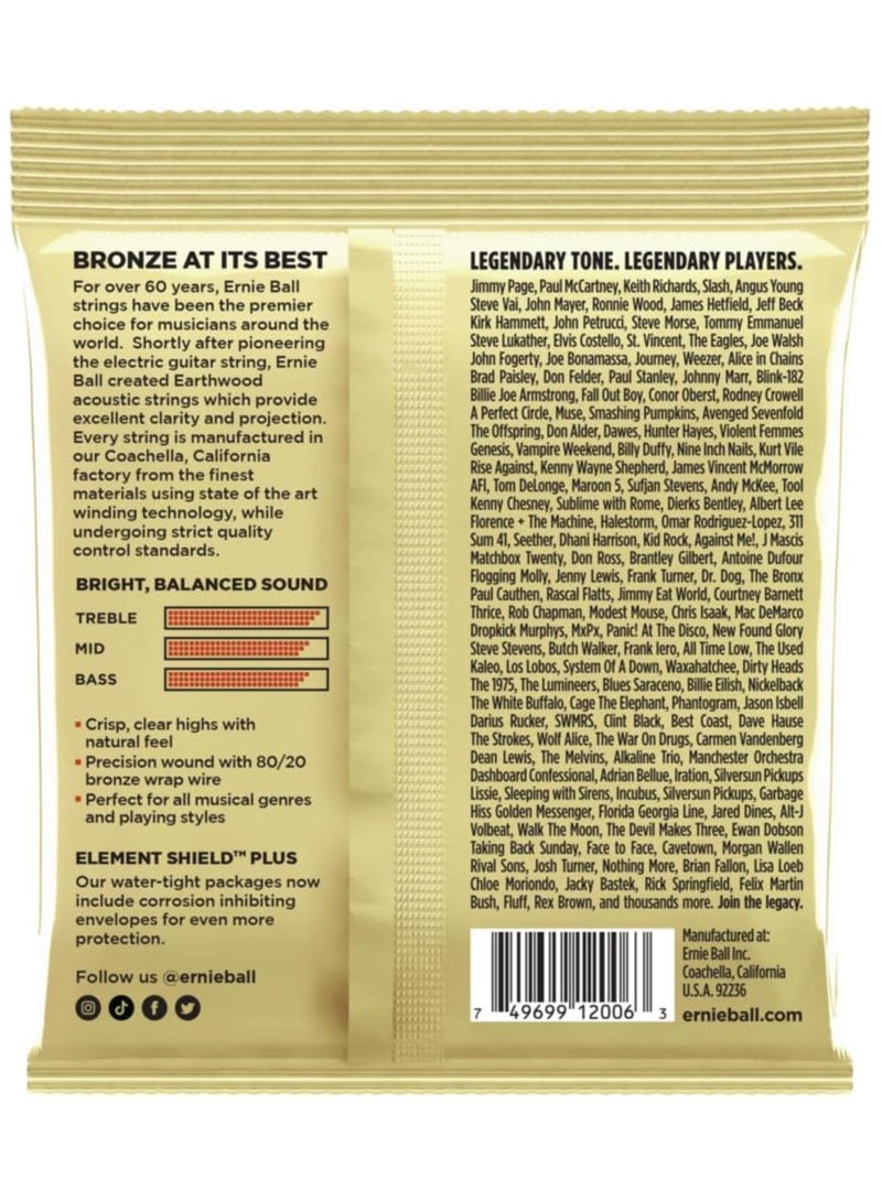 Ernie Ball Ernieball P02006 earthwood extra light 80/20 bronze acoustic guitar strings - 10-50 gauge - Image 2