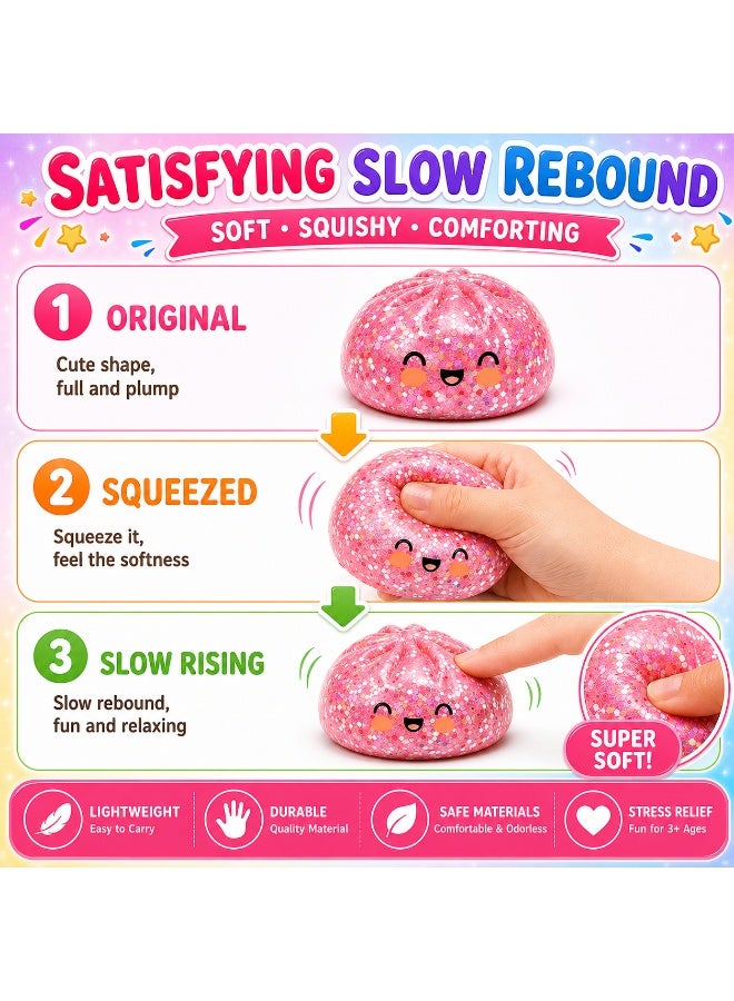 مجموعة ألعاب "سكويشي" (Squishies) لتخفيف التوتر (3 في 1): دمبلينغ غامض، سكويشي "الزبدة"، ومكعب ثلج لامع | ألعاب ضغط ناعمة بألوان عشوائية للأطفال (من سن 3 سنوات فما فوق) وللبالغين | ألعاب تعود لشكلها الأصلي ببطء (Slow Rising) - مثالية كهدايا للحفلات والمناسبات. - Image 3
