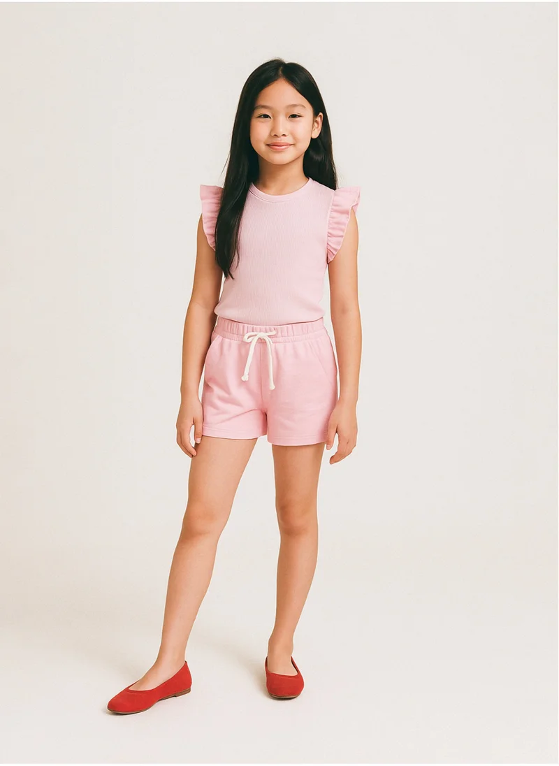 MINOTI Teen Girls Ribbed Sleeveles Frilled Top